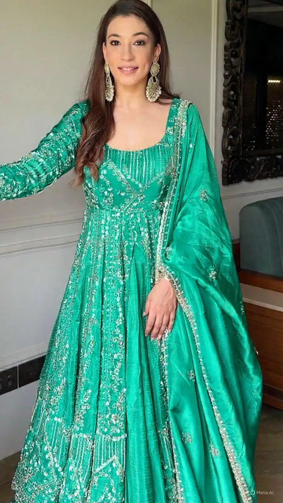 VLM 297 Firozi Crunchy Silk with Lace Work & Embroidery Work Gown . Introductory Price ₹2499. Delivery 4-6 Working Days. Shop now. | Gowns, Bollywood Gowns, Creative Gowns, Designer Gowns, Embroidered Gowns, Party Wear Gowns