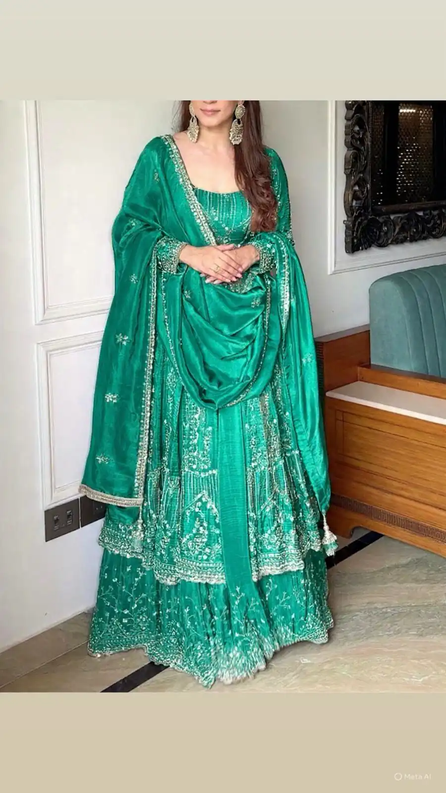 VLM 297 Firozi Crunchy Silk with Lace Work & Embroidery Work Gown . Introductory Price ₹2499. Delivery 4-6 Working Days. Shop now. | Gowns, Bollywood Gowns, Creative Gowns, Designer Gowns, Embroidered Gowns, Party Wear Gowns