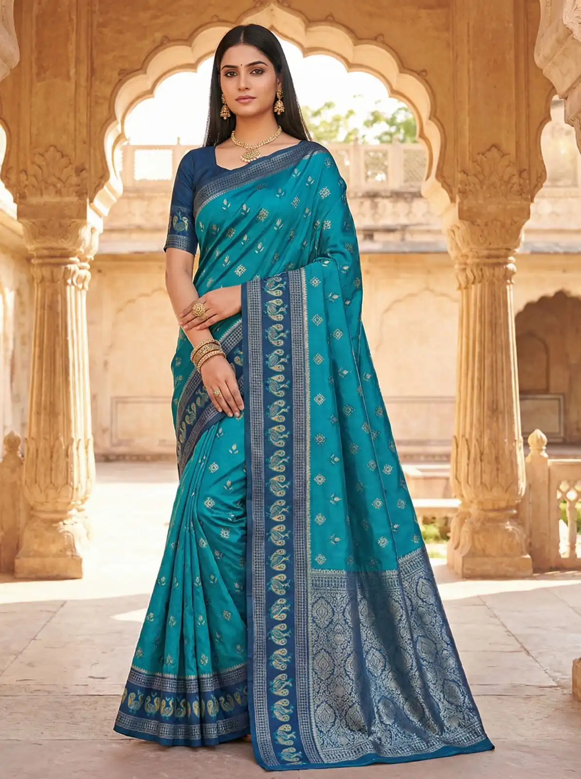 MB 6134 Firozi in Color Pochampalli Silk Lace Work & Zari Work Saree . Get it for ₹2099. Delivery 4-6 Working Days. Shop now. | Designer Sarees, Sarees, Bollywood Sarees, Creative Sarees, Embroidered Sarees, Ethnic Saree, Modern Digital sarees, Party Wear Sarees