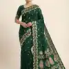 MB 213 Green Color Zari Work & Lace Work Saree in Banarasi Soft. Grab it for ₹1899. Delivery 4-6 Working Days .Online Shop now. | Designer Sarees, Sarees, Bollywood Sarees, Creative Sarees, Embroidered Sarees, Ethnic Saree, Modern Digital sarees, Party Wear Sarees