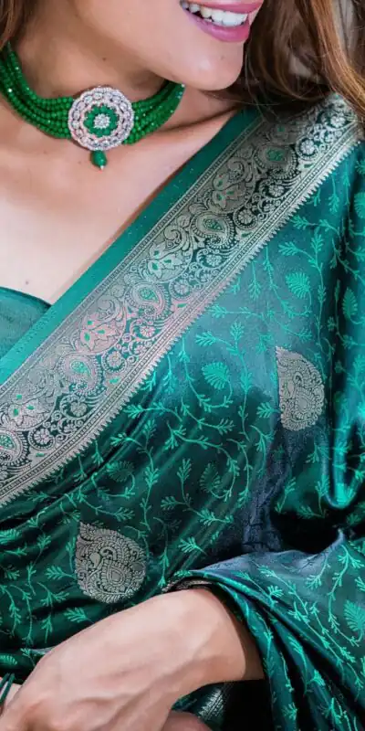 KPR 252 Green in Soft Lichi Silk Lace Work & Lace Border Saree. Affordable Price ₹1449. Delivery 4-6 Working Days. Shop now. | Designer Sarees, Sarees, Bollywood Sarees, Creative Sarees, Embroidered Sarees, Ethnic Saree, Modern Digital sarees, Party Wear Sarees