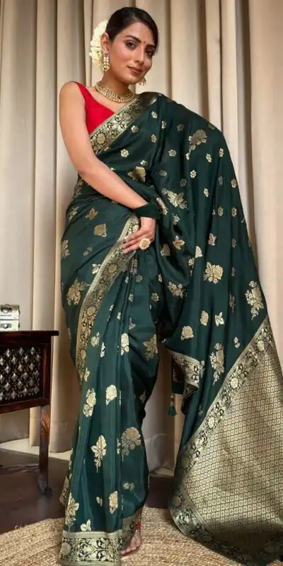 KPR 226 Green Soft Lichi Silk Saree Perfect for Wedding, Party, Raksha Bandhan, Sangeet, Eid – . Get it for ₹1399. Delivery 4-6 Working Days. | Designer Sarees, Sarees, Bollywood Sarees, Creative Sarees, Embroidered Sarees, Ethnic Saree, Modern Digital sarees, Party Wear Sarees