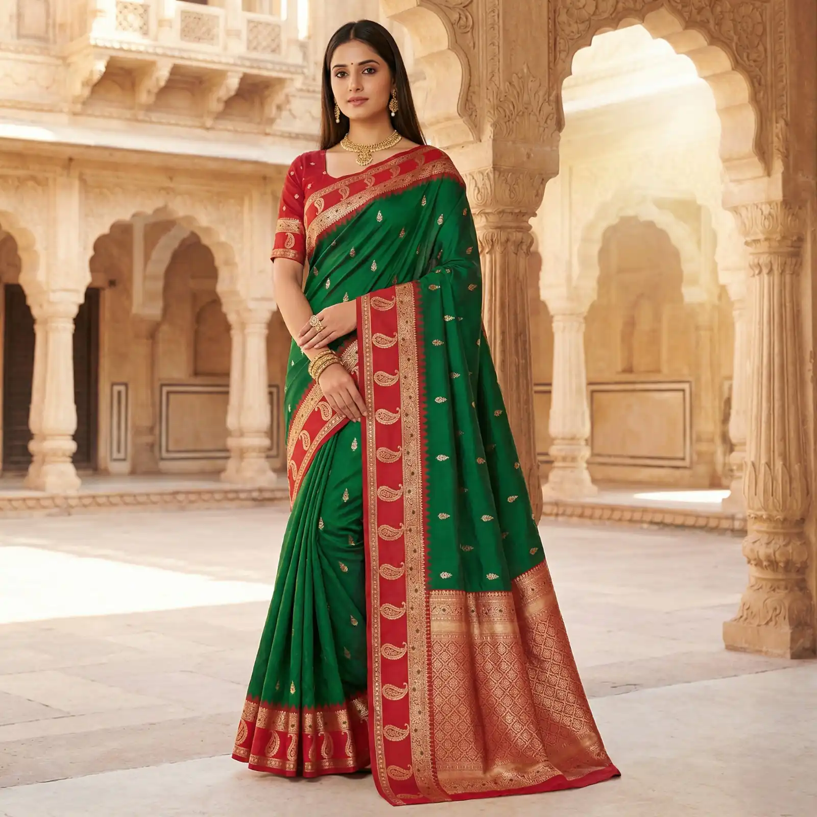 MB 187 Green in Soft Banarasi Zari Work & Lace Work Saree . Available at ₹2049 only. Delivery 4-6 Working Days. Shop now. | Designer Sarees, Sarees, Bollywood Sarees, Creative Sarees, Embroidered Sarees, Ethnic Saree, Modern Digital sarees, Party Wear Sarees