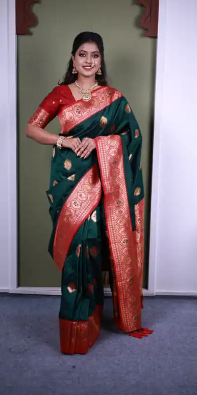 MB 22 Green Soft Paithani Silk Saree with Zari Work & Lace Work. Affordable Price ₹2399. Delivery 4-6 Working Days. Shop now. | Designer Sarees, Sarees, Bollywood Sarees, Creative Sarees, Embroidered Sarees, Ethnic Saree, Modern Digital sarees, Party Wear Sarees