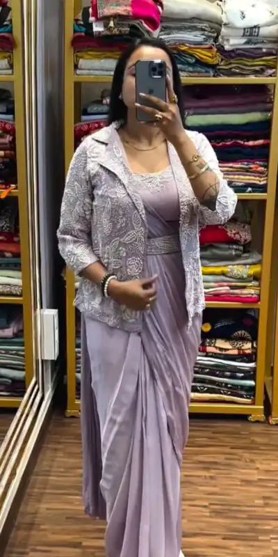 BB 58 Lavender Chinon Silk Saree Perfect for Wedding, Party, Engagement, Baby Shower, Sangeet – . Available at ₹1999 only. Delivery 4-6 Working Day | Designer Sarees, Sarees, Bollywood Sarees, Creative Sarees, Embroidered Sarees, Ethnic Saree, Modern Digital sarees, Party Wear Sarees