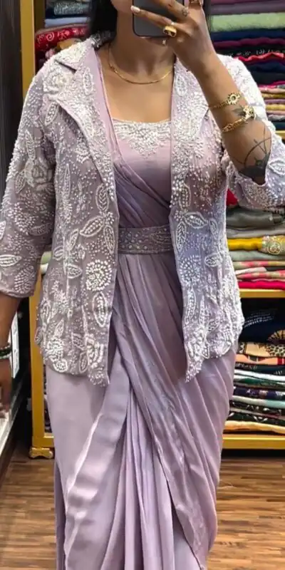 BB 58 Lavender Chinon Silk Saree Perfect for Wedding, Party, Engagement, Baby Shower, Sangeet – . Available at ₹1999 only. Delivery 4-6 Working Day | Designer Sarees, Sarees, Bollywood Sarees, Creative Sarees, Embroidered Sarees, Ethnic Saree, Modern Digital sarees, Party Wear Sarees