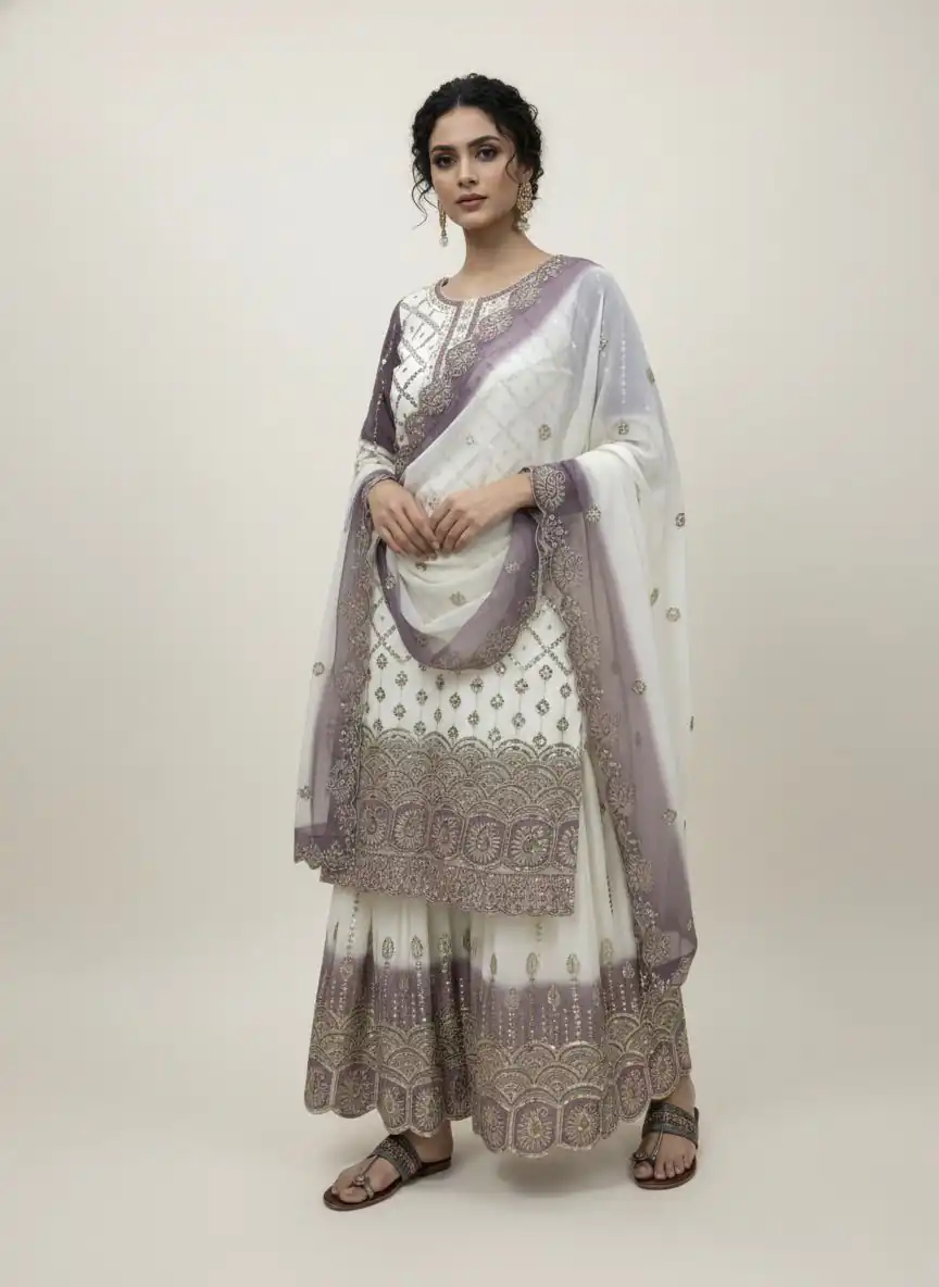 AD 223 Lavender Dual Tone Star Georgette Salwar Suit with Embroidery Work. Get it for ₹2399. Delivery 4-6 Working Days. Shop now. | Jump Suits, Salwar suit, Casual Suits, Creative suits, Designer Suits, Palazzo Suits, Party Wear Suits, Patiala Suits, Straight Suits