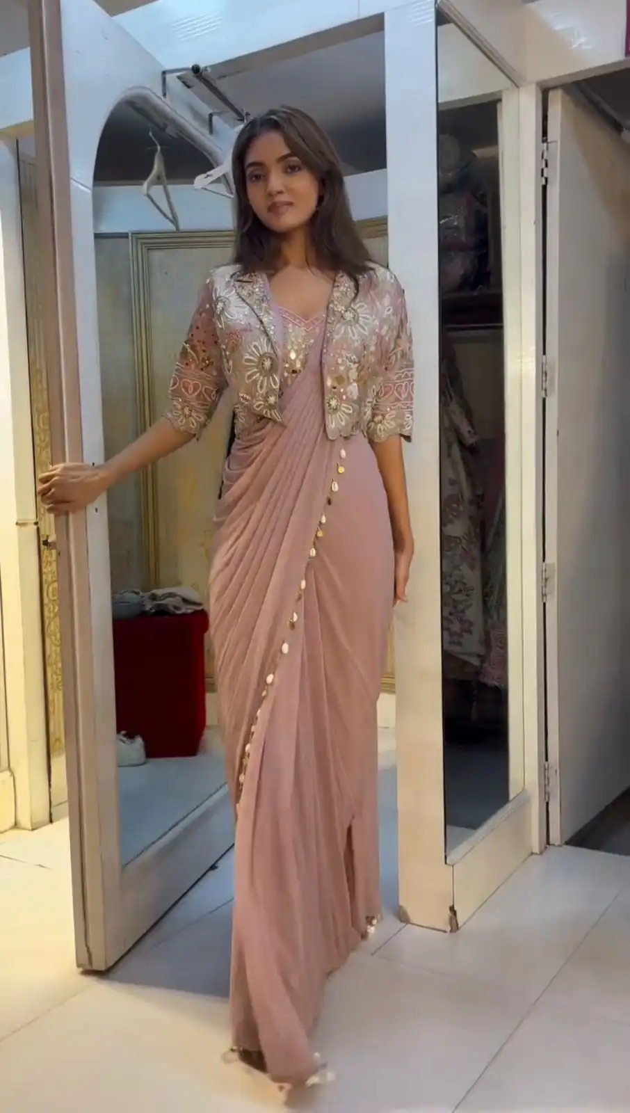 BB 59 Light Peach Crep Silk Saree. Perfect for Wedding, Party, Pongal, Reception, Housewarming – Introductory Price ₹2399. Delivery 4-6 Working | Designer Sarees, Sarees, Bollywood Sarees, Creative Sarees, Embroidered Sarees, Ethnic Saree, Modern Digital sarees, Party Wear Sarees