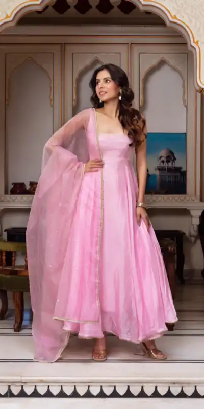 SRK 5291 Light Pink Faux Georgette Salwar Suit with Bead Work & Embroidery Work. Festive Deal ₹1799. Delivery 4-6 Working Days. Shop now. | Jump Suits, Salwar suit, Casual Suits, Creative suits, Designer Suits, Palazzo Suits, Party Wear Suits, Patiala Suits, Straight Suits