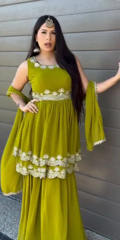 RTC 5860 Mahendi Color Faux Georgette Salwar with Lace Work. Affordable Price ₹1999. Delivery 4-6 Working Days. Shop now. | Jump Suits, Tops & Bottoms, Track Suits, Salwar suit, Casual Suits, Creative suits, Designer Suits, Palazzo Suits, Party Wear Suits, Patiala Suits, Straight Suits, Trendy Wear