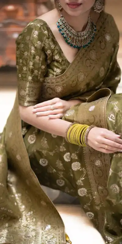 KPR 208 Mahendi in Color Soft Lichi Silk Designer Work Saree . Available at ₹1399 only. Delivery 4-6 Working Days. Shop now. | Designer Sarees, Sarees, Bollywood Sarees, Creative Sarees, Embroidered Sarees, Ethnic Saree, Modern Digital sarees, Party Wear Sarees