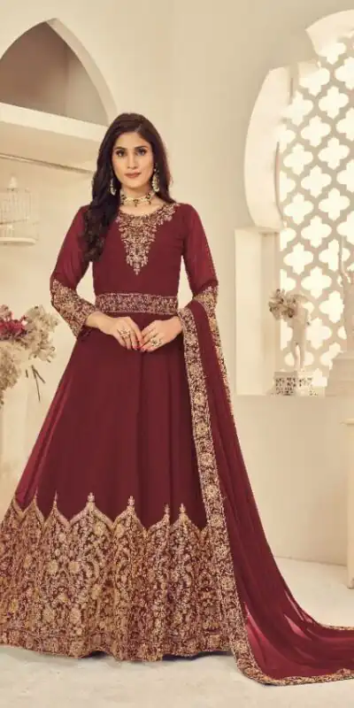 DS 1121 Maroon Georgette Salwar Suit with Stone Work. Get it for ₹1999. Wedding, Party, Festive, Events, Delivery 4-6 Working Days. Shop now. | Jump Suits, Tops & Bottoms, Track Suits, Salwar suit, Casual Suits, Creative suits, Designer Suits, Palazzo Suits, Party Wear Suits, Patiala Suits, Straight Suits, Trendy Wear