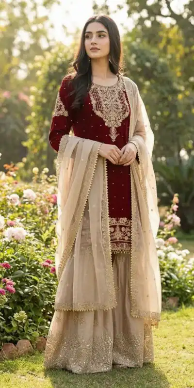 SR 1694 Maroon Organza Silk Salwar Suit with Embroidery Work & Lace Work. Exclusive Offer ₹1999. Delivery 4-6 Working Days. Shop now. | Jump Suits, Salwar suit, Casual Suits, Creative suits, Designer Suits, Palazzo Suits, Party Wear Suits, Patiala Suits, Straight Suits