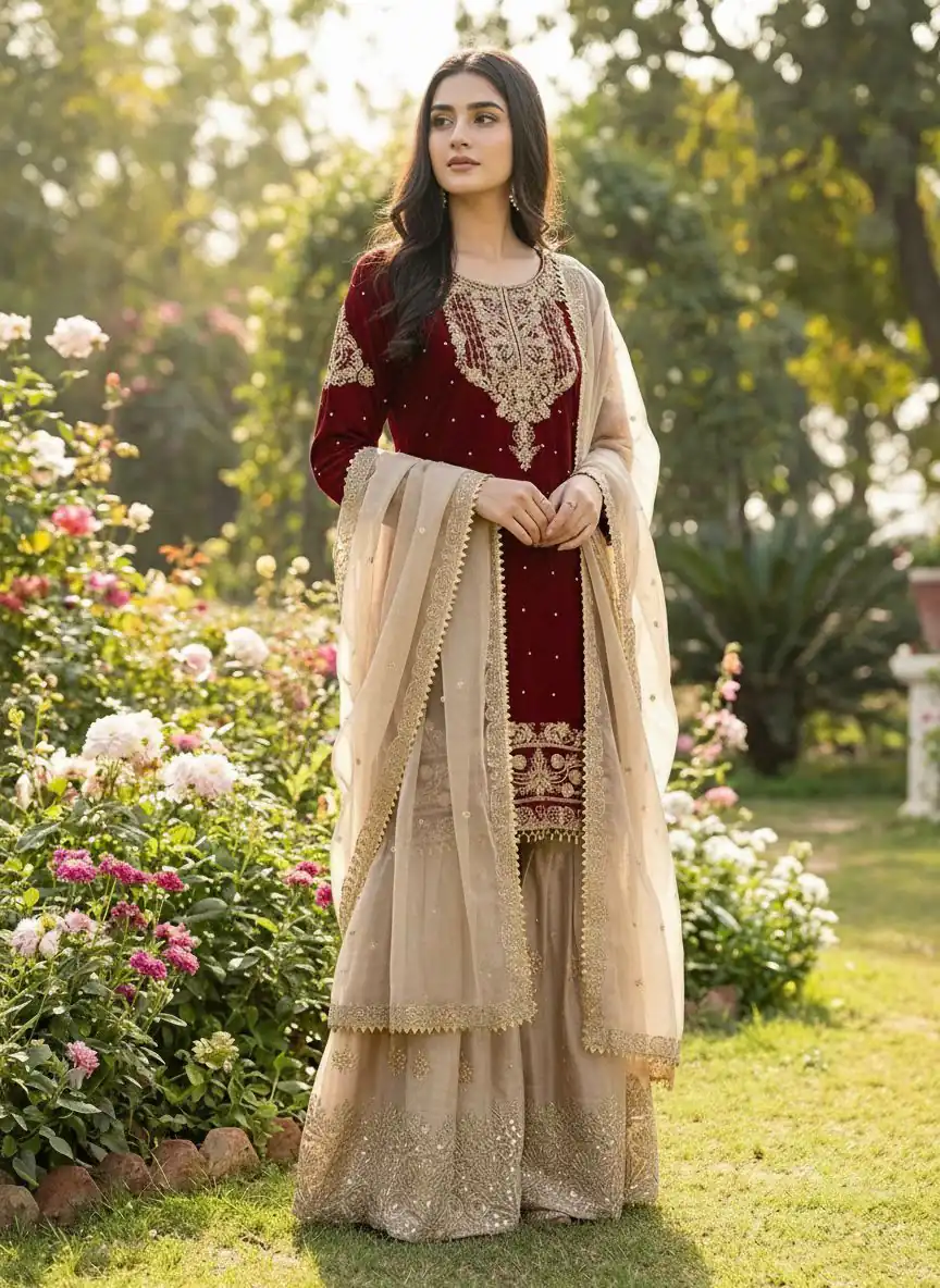 SR 1694 Maroon Organza Silk Salwar Suit with Embroidery Work & Lace Work. Exclusive Offer ₹1999. Delivery 4-6 Working Days. Shop now. | Jump Suits, Salwar suit, Casual Suits, Creative suits, Designer Suits, Palazzo Suits, Party Wear Suits, Patiala Suits, Straight Suits