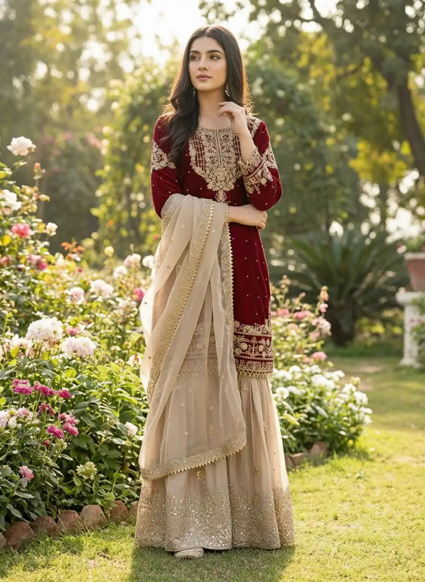 SR 1694 Maroon Organza Silk Salwar Suit with Embroidery Work & Lace Work. Exclusive Offer ₹1999. Delivery 4-6 Working Days. Shop now. | Jump Suits, Salwar suit, Casual Suits, Creative suits, Designer Suits, Palazzo Suits, Party Wear Suits, Patiala Suits, Straight Suits