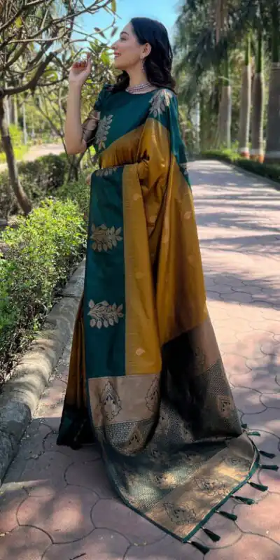 KPR 221 Mustered Soft Lichi Silk Saree Perfect for Wedding, Party, Raksha Bandhan, Sangeet, Eid – . Get it for ₹1449. Delivery 4-6 Working Days. | Designer Sarees, Sarees, Bollywood Sarees, Creative Sarees, Embroidered Sarees, Ethnic Saree, Modern Digital sarees, Party Wear Sarees