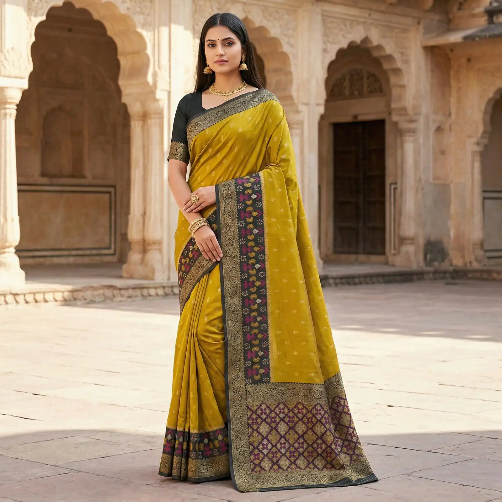 MB 6140 Mustered in Color Pochampalli Silk Lace Work & Zari Work Saree . Get it for ₹2049. Delivery 4-6 Working Days. Shop now. | Designer Sarees, Sarees, Bollywood Sarees, Creative Sarees, Embroidered Sarees, Ethnic Saree, Modern Digital sarees, Party Wear Sarees