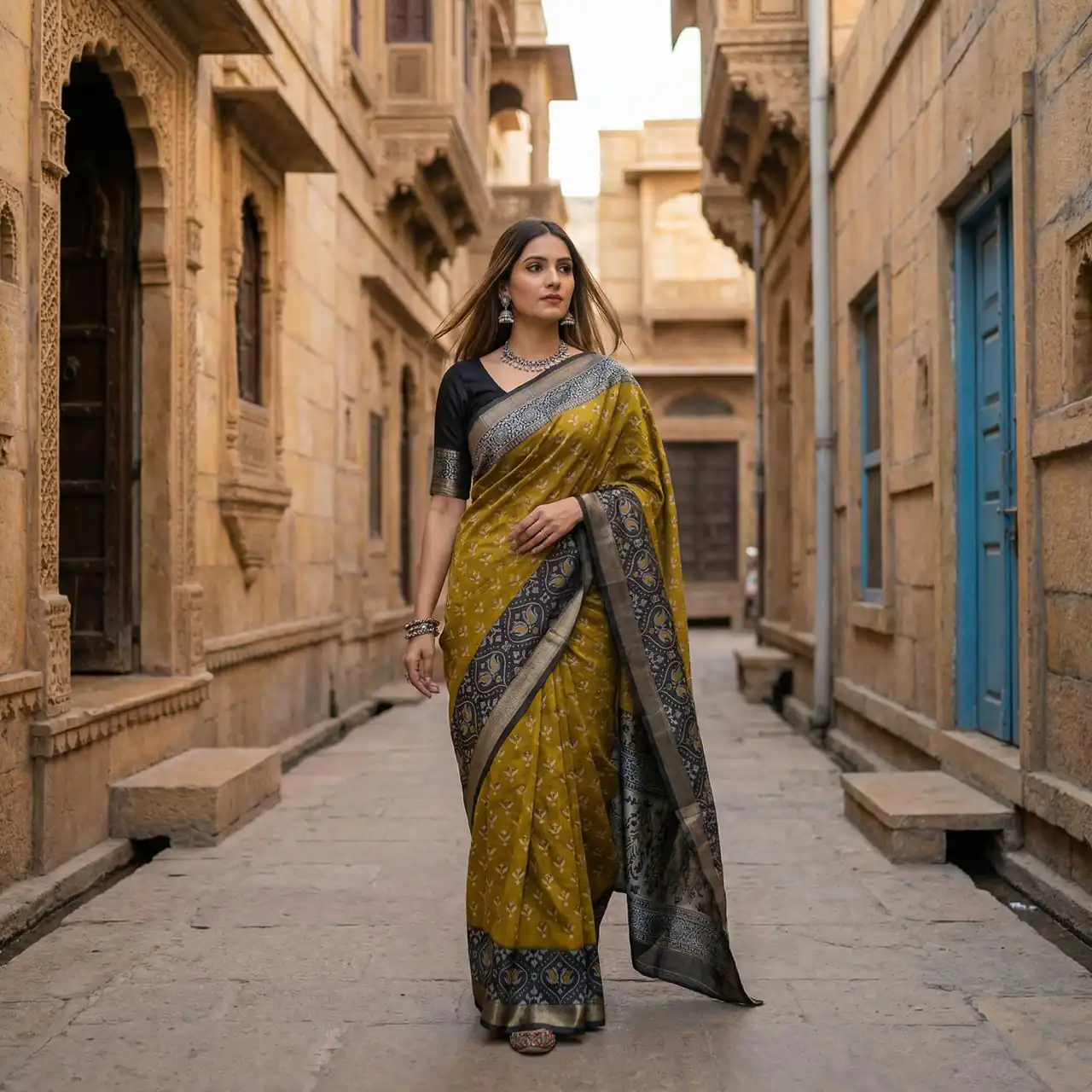 MB 6135 Mustered Color Pochampalli Silk Zari Woven Work Saree t. Grab it for ₹2049. Delivery 4-6 Working Days .Online Shop now. | Designer Sarees, Sarees, Bollywood Sarees, Creative Sarees, Embroidered Sarees, Ethnic Saree, Modern Digital sarees, Party Wear Sarees