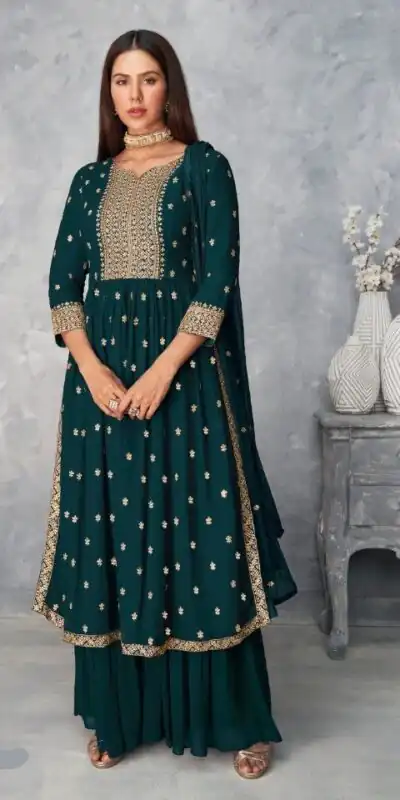 DS A 8584 Navy Blue Color Georgette Salwar Suit with Embroidery Work. Special Price ₹1899. Delivery 4-6 Working Days. Shop now. | Jump Suits, Salwar suit, Casual Suits, Creative suits, Designer Suits, Palazzo Suits, Party Wear Suits, Patiala Suits, Straight Suits