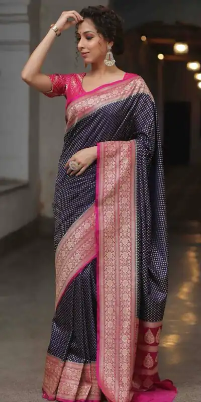 KPR 279 Navy Blue Soft Lichi Silk Saree Perfect for Wedding, Party, Raksha Bandhan, Sangeet, Eid – . Get it for ₹1349. Delivery 4-6 Working Days. | Designer Sarees, Sarees, Bollywood Sarees, Creative Sarees, Embroidered Sarees, Ethnic Saree, Modern Digital sarees, Party Wear Sarees