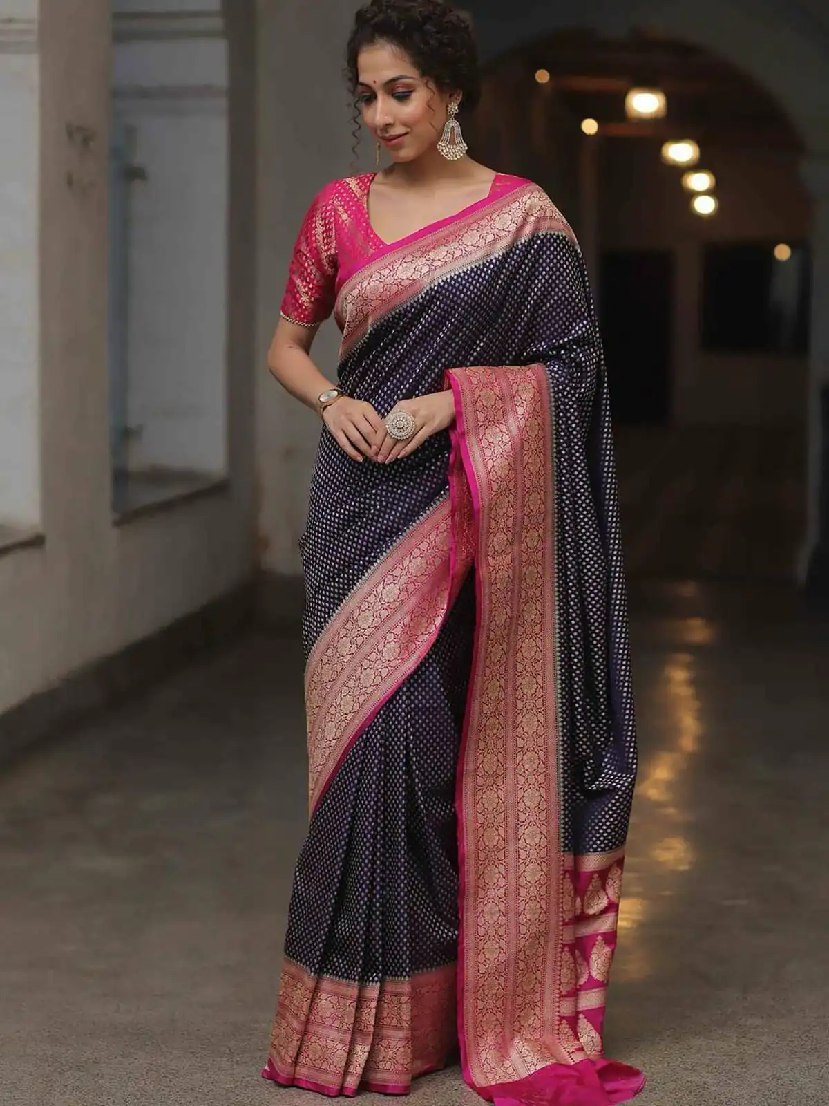 KPR 279 Navy Blue Soft Lichi Silk Saree Perfect for Wedding, Party, Raksha Bandhan, Sangeet, Eid – . Get it for ₹1349. Delivery 4-6 Working Days. | Designer Sarees, Sarees, Bollywood Sarees, Creative Sarees, Embroidered Sarees, Ethnic Saree, Modern Digital sarees, Party Wear Sarees