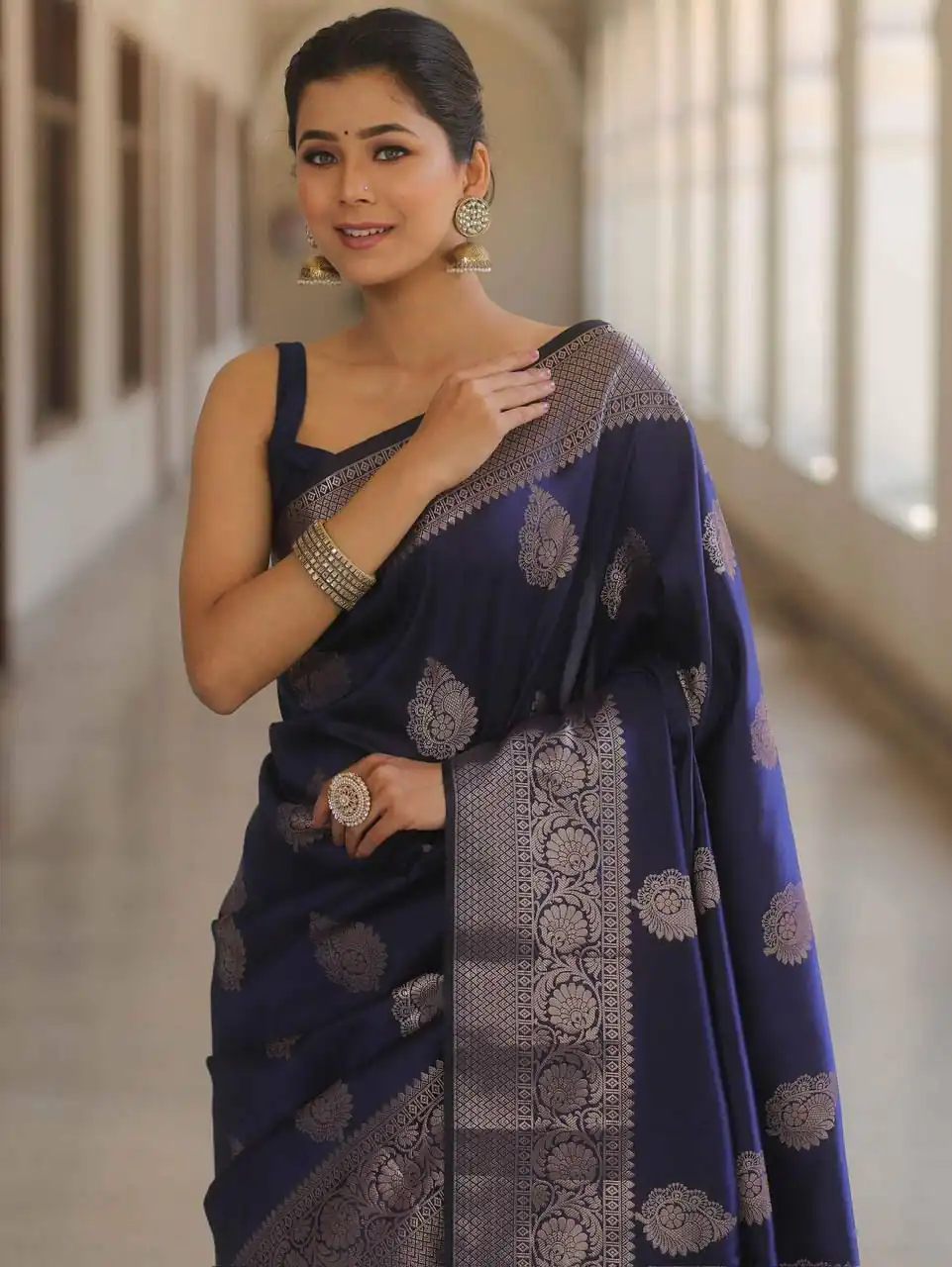 KPR 275 Navy Blue Soft Lichi Silk Saree Perfect for Wedding, Party, Raksha Bandhan, Sangeet, Eid – . Get it for ₹1349. Delivery 4-6 Working Days. | Designer Sarees, Sarees, Bollywood Sarees, Creative Sarees, Embroidered Sarees, Ethnic Saree, Modern Digital sarees, Party Wear Sarees