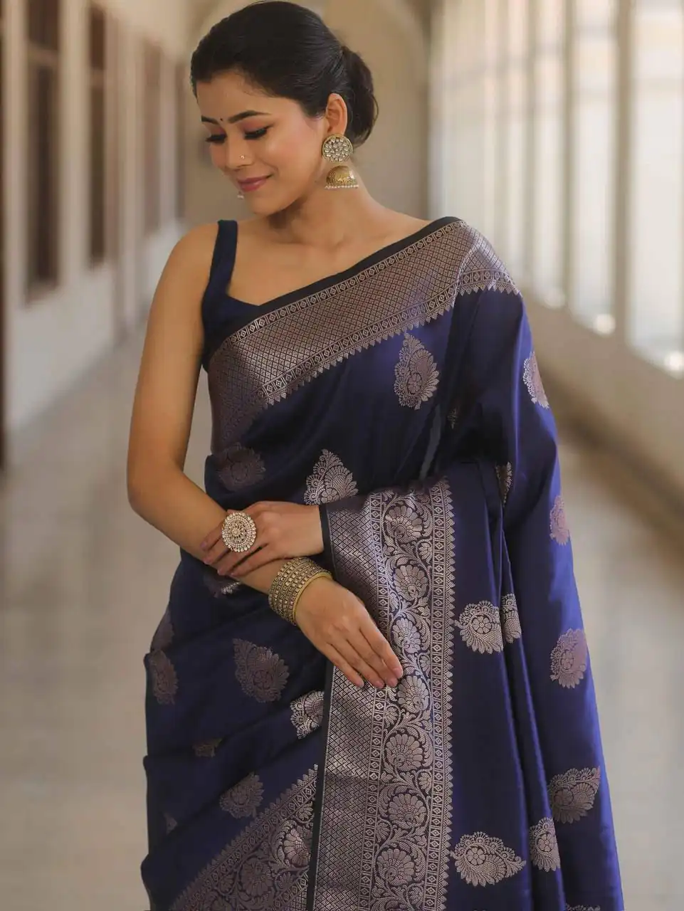 KPR 275 Navy Blue Soft Lichi Silk Saree Perfect for Wedding, Party, Raksha Bandhan, Sangeet, Eid – . Get it for ₹1349. Delivery 4-6 Working Days. | Designer Sarees, Sarees, Bollywood Sarees, Creative Sarees, Embroidered Sarees, Ethnic Saree, Modern Digital sarees, Party Wear Sarees