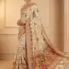 MS 547 Off White with Lace Work & Zari Work. Soft Pashmina Saree Exclusive Offer ₹2999. Delivery 4-6 Working Days. Shop now. | Designer Sarees, Sarees, Bollywood Sarees, Creative Sarees, Embroidered Sarees, Ethnic Saree, Modern Digital sarees, Party Wear Sarees