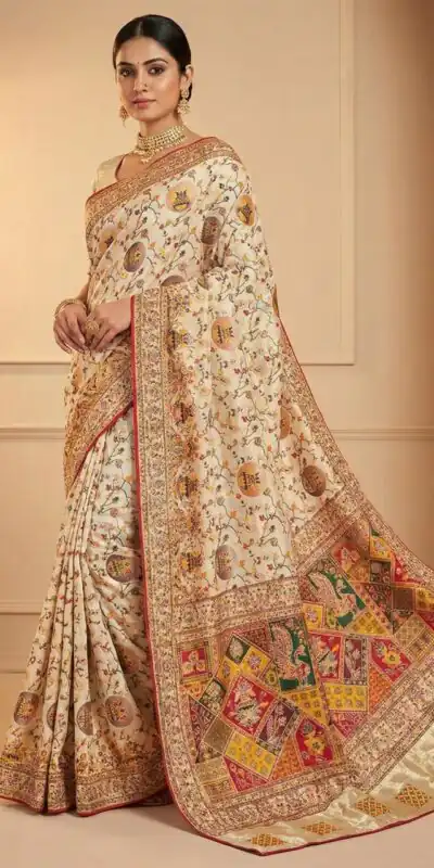 MS 547 Off White with Lace Work & Zari Work. Soft Pashmina Saree Exclusive Offer ₹2999. Delivery 4-6 Working Days. Shop now. | Designer Sarees, Sarees, Bollywood Sarees, Creative Sarees, Embroidered Sarees, Ethnic Saree, Modern Digital sarees, Party Wear Sarees