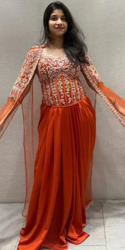 BB 45 Orange in Net Silk Sequins Work & Embroidery Work Dhoti Suit . Now at just ₹2399. Delivery 4-6 Working Days. Shop now. | Jump Suits, Salwar suit, Casual Suits, Creative suits, Designer Suits, Palazzo Suits, Party Wear Suits, Patiala Suits, Straight Suits