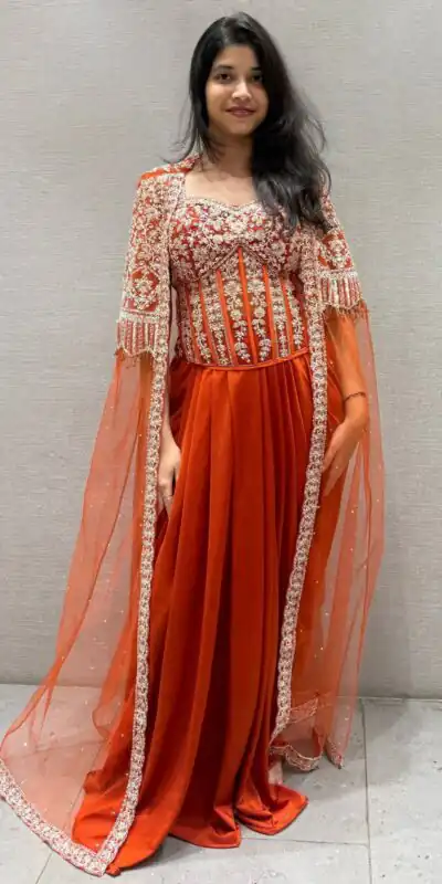 BB 45 Orange in Net Silk Sequins Work & Embroidery Work Dhoti Suit . Now at just ₹2399. Delivery 4-6 Working Days. Shop now. | Jump Suits, Salwar suit, Casual Suits, Creative suits, Designer Suits, Palazzo Suits, Party Wear Suits, Patiala Suits, Straight Suits