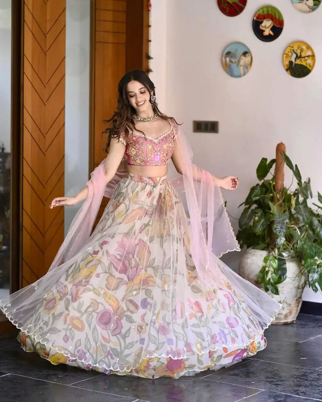 BB 26 Peach Chinon Silk Lehenga Choli with Sequins Work & Embroidery Work. Available at ₹2999 only. Delivery 4-6 Working Days. Shop now. | Lehenga, Bollywood Lehenga, Creative Lehenga, Designer Lehenga, Embroidered Lehenga, Party Wear Lehenga