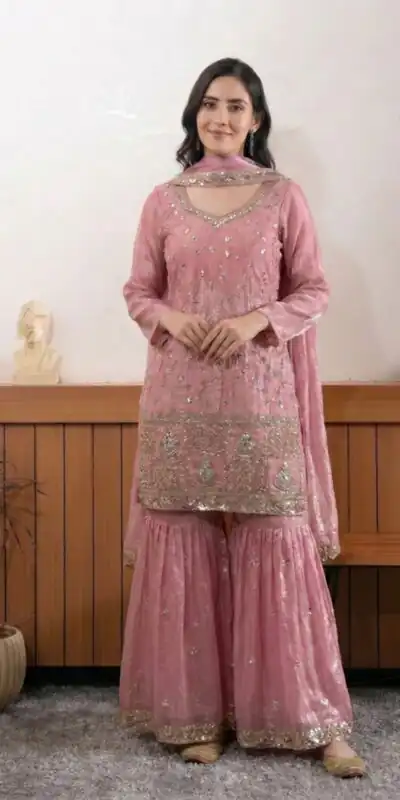 BE 440 Peach Fendy Salwar Suit With Embroidery Work & Bead Work. Exclusive Offer ₹2399. Delivery 4-6 Working Days. Shop now. | Jump Suits, Salwar suit, Casual Suits, Creative suits, Designer Suits, Palazzo Suits, Party Wear Suits, Patiala Suits, Straight Suits