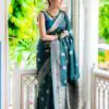 KPR 252 Peacock Blue in Soft Lichi Silk Lace Work & Lace Border Saree. Affordable Price ₹1449. Delivery 4-6 Working Days. Shop now. | Designer Sarees, Sarees, Bollywood Sarees, Creative Sarees, Embroidered Sarees, Ethnic Saree, Modern Digital sarees, Party Wear Sarees