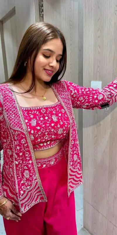 BB 13 Pink Chinon Silk Salwar Suit with Embroidery Work. Wedding, Party, Festive, Events Special Price ₹2399. Delivery 4-6 Working Days. Shop now. | Jump Suits, Salwar suit, Casual Suits, Creative suits, Designer Suits, Palazzo Suits, Party Wear Suits, Patiala Suits, Straight Suits