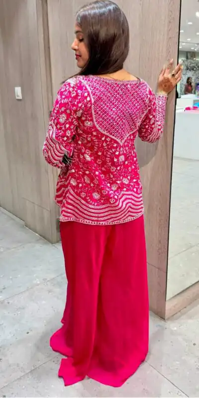 BB 13 Pink Chinon Silk Salwar Suit with Embroidery Work. Wedding, Party, Festive, Events Special Price ₹2399. Delivery 4-6 Working Days. Shop now. | Jump Suits, Salwar suit, Casual Suits, Creative suits, Designer Suits, Palazzo Suits, Party Wear Suits, Patiala Suits, Straight Suits