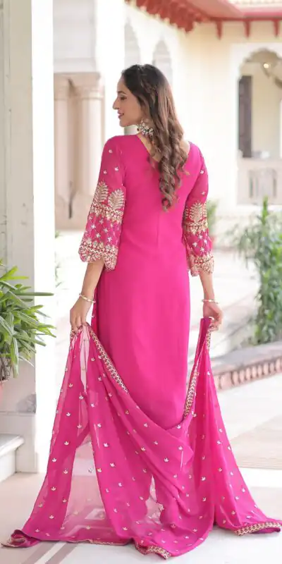KA 1219 Pink Faux Blooming Salwar SuitPerfect for Wedding, Party, Pongal, Baisakhi, Housewarming – . Now at just ₹2149. Delivery 4-6 Working Days. | Jump Suits, Salwar suit, Casual Suits, Creative suits, Designer Suits, Palazzo Suits, Party Wear Suits, Patiala Suits, Straight Suits