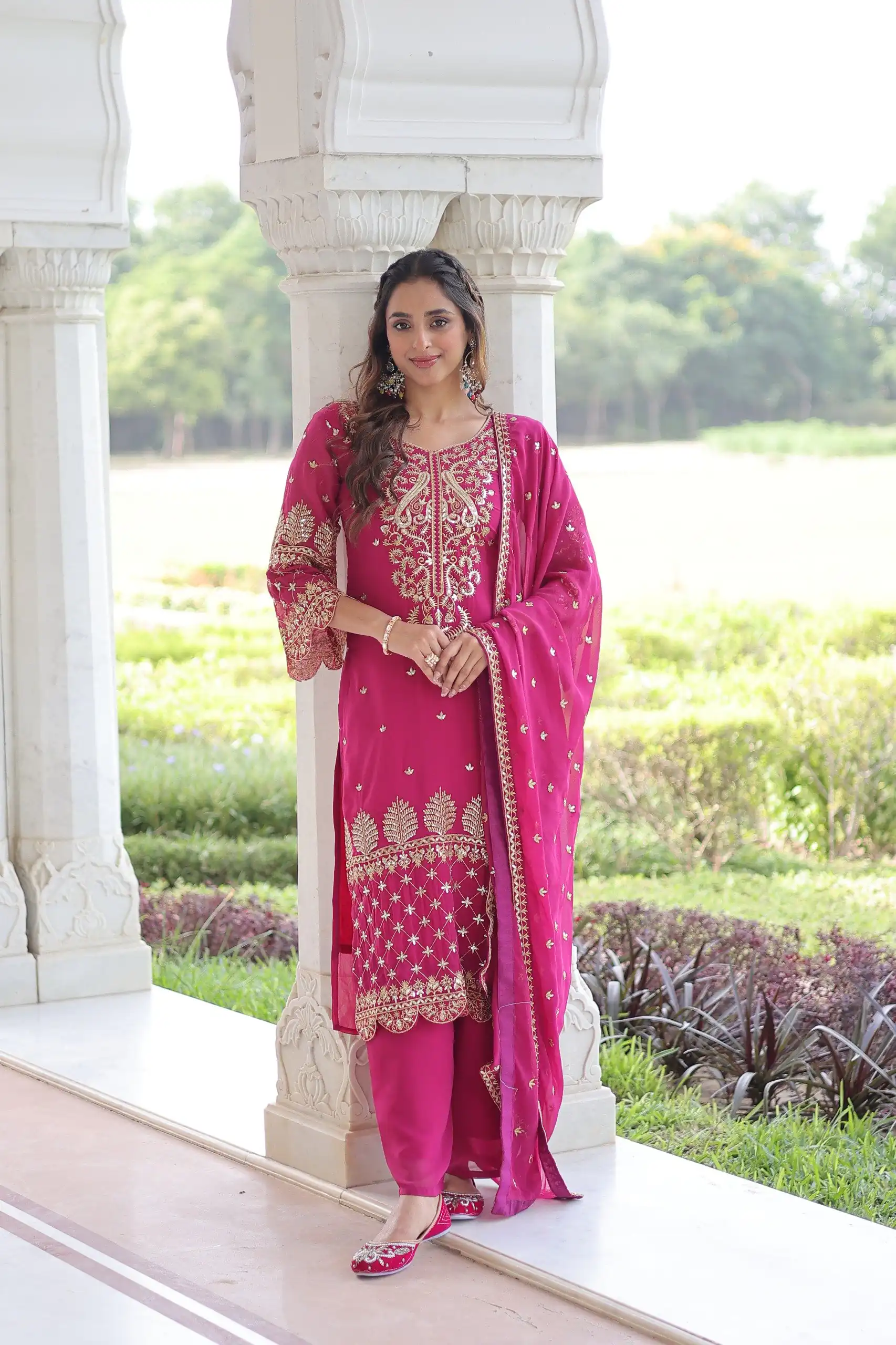 KA 1219 Pink Faux Blooming Salwar SuitPerfect for Wedding, Party, Pongal, Baisakhi, Housewarming – . Now at just ₹2149. Delivery 4-6 Working Days. | Jump Suits, Salwar suit, Casual Suits, Creative suits, Designer Suits, Palazzo Suits, Party Wear Suits, Patiala Suits, Straight Suits