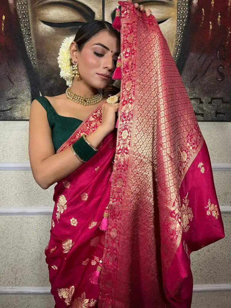 KPR 226 Pink Soft Lichi Silk Saree Perfect for Wedding, Party, Raksha Bandhan, Sangeet, Eid – . Get it for ₹1399. Delivery 4-6 Working Days. | Designer Sarees, Sarees, Bollywood Sarees, Creative Sarees, Embroidered Sarees, Ethnic Saree, Modern Digital sarees, Party Wear Sarees