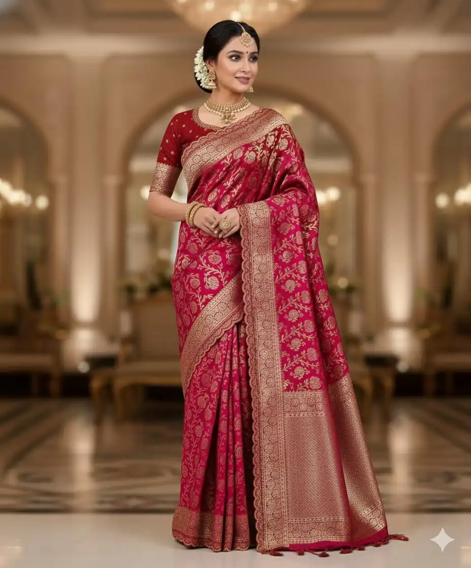 MS 451 Pink Litchi Silk Saree with Embroidery Work & Lace Work. Available at ₹1399 only. Delivery 4-6 Working Days. Shop now. | Designer Sarees, Sarees, Bollywood Sarees, Creative Sarees, Embroidered Sarees, Ethnic Saree, Modern Digital sarees, Party Wear Sarees