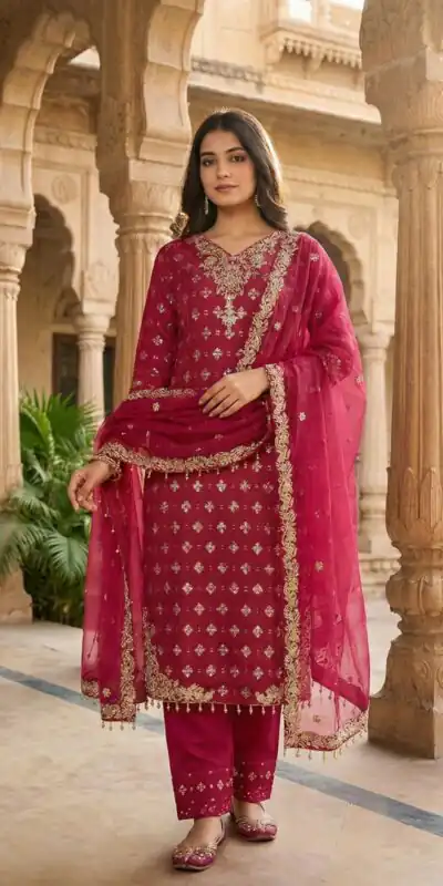 ZSR 3158 Pink in Organza Silk Lace Work & Embroidery Work Salwar Suit . Get it for ₹2399. Delivery 4-6 Working Days. Shop now. | Jump Suits, Salwar suit, Casual Suits, Creative suits, Designer Suits, Palazzo Suits, Party Wear Suits, Patiala Suits, Straight Suits