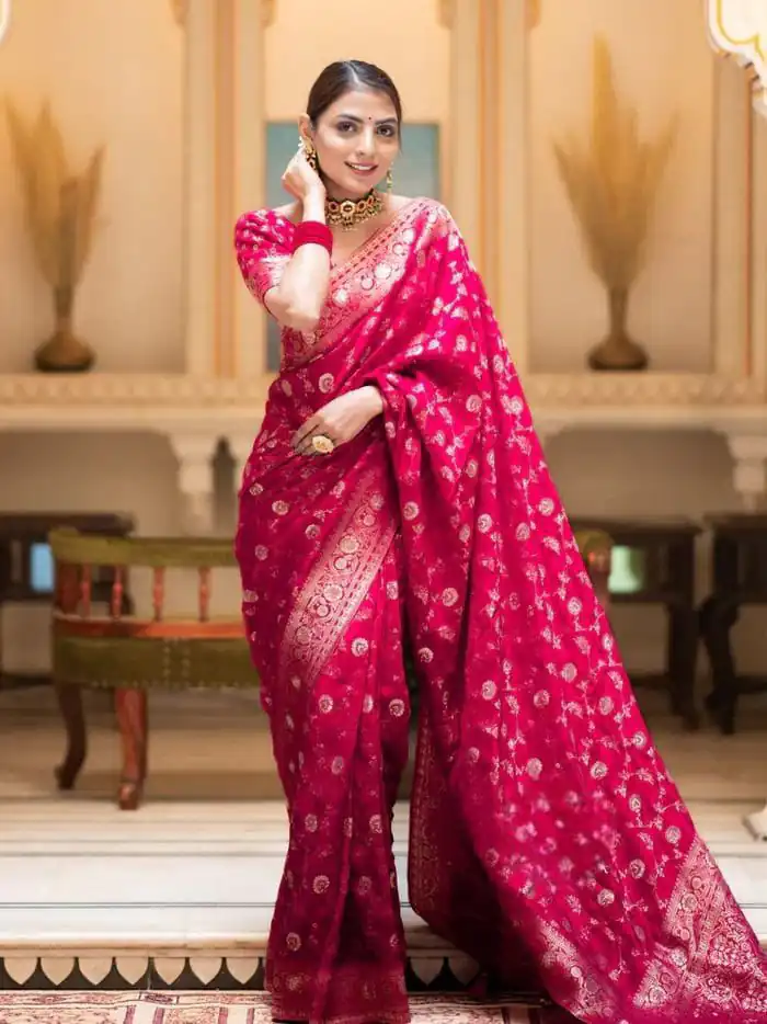 KPR 208 Pink in Color Soft Lichi Silk Designer Work Saree . Available at ₹1399 only. Delivery 4-6 Working Days. Shop now. | Designer Sarees, Sarees, Bollywood Sarees, Creative Sarees, Embroidered Sarees, Ethnic Saree, Modern Digital sarees, Party Wear Sarees