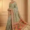 MS 547 Pista Color with Lace Work & Zari Work. Soft Pashmina Saree Exclusive Offer ₹2999. Delivery 4-6 Working Days. Shop now. | Designer Sarees, Sarees, Bollywood Sarees, Creative Sarees, Embroidered Sarees, Ethnic Saree, Modern Digital sarees, Party Wear Sarees