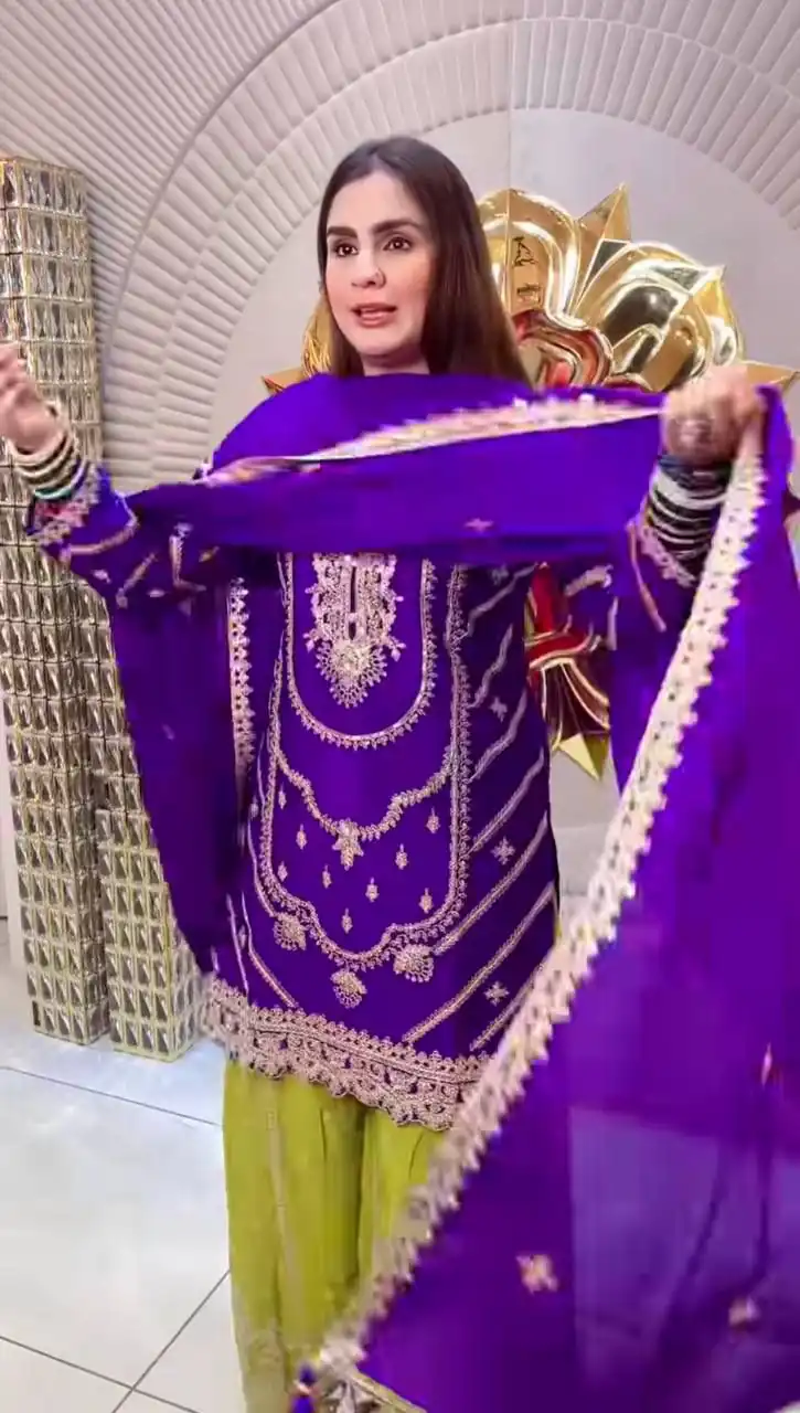 ND 5033 Purple Chinon Silk Salwar Suit with Embroidery Work & Lace Work. Affordable Price ₹2149. Delivery 4-6 Working Days. Shop now. | Jump Suits, Salwar suit, Casual Suits, Creative suits, Designer Suits, Palazzo Suits, Party Wear Suits, Patiala Suits, Straight Suits