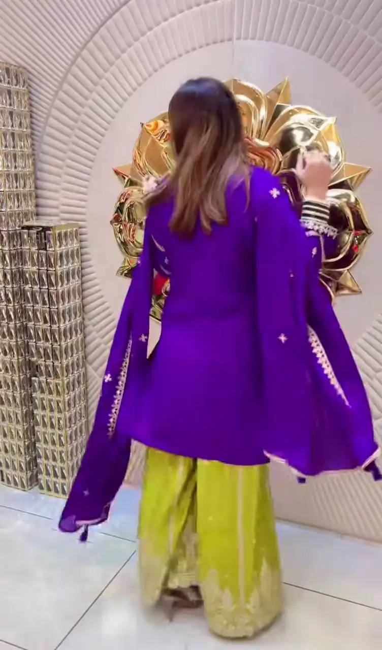 ND 5033 Purple Chinon Silk Salwar Suit with Embroidery Work & Lace Work. Affordable Price ₹2149. Delivery 4-6 Working Days. Shop now. | Jump Suits, Salwar suit, Casual Suits, Creative suits, Designer Suits, Palazzo Suits, Party Wear Suits, Patiala Suits, Straight Suits