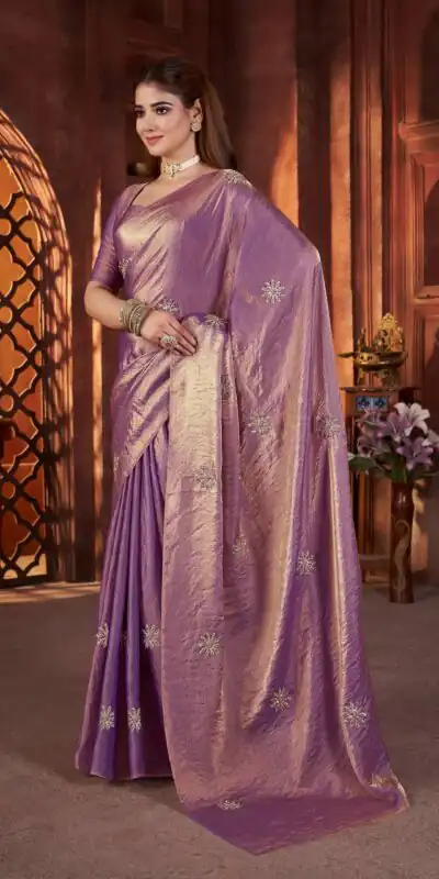 BT 3142 Purple Fandy Satin Silk Saree Perfect for Wedding, Party, Karwa Chauth, Reception, Pooja – . Festive Deal ₹1999. Delivery 4-6 Working Days. | Designer Sarees, Sarees, Bollywood Sarees, Creative Sarees, Embroidered Sarees, Ethnic Saree, Modern Digital sarees, Party Wear Sarees