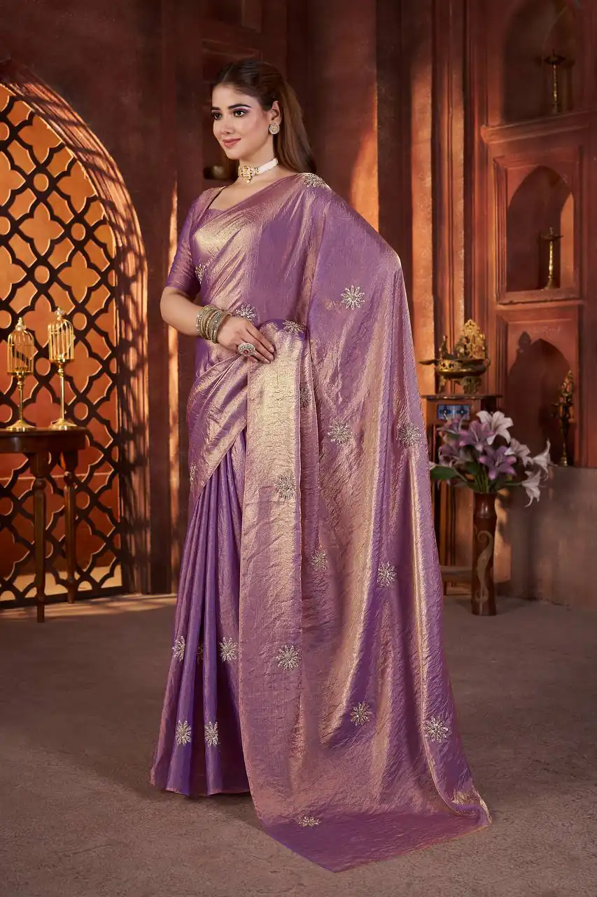 BT 3142 Purple Fandy Satin Silk Saree Perfect for Wedding, Party, Karwa Chauth, Reception, Pooja – . Festive Deal ₹1999. Delivery 4-6 Working Days. | Designer Sarees, Sarees, Bollywood Sarees, Creative Sarees, Embroidered Sarees, Ethnic Saree, Modern Digital sarees, Party Wear Sarees