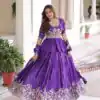 KA 5059 Purple in Gold Crush. Embroidery Work & Zari Work Lehenga Choli Available at ₹2999 only. Delivery 4-6 Working Days. Shop now. | Lehenga, Bollywood Lehenga, Creative Lehenga, Designer Lehenga, Embroidered Lehenga, Party Wear Lehenga
