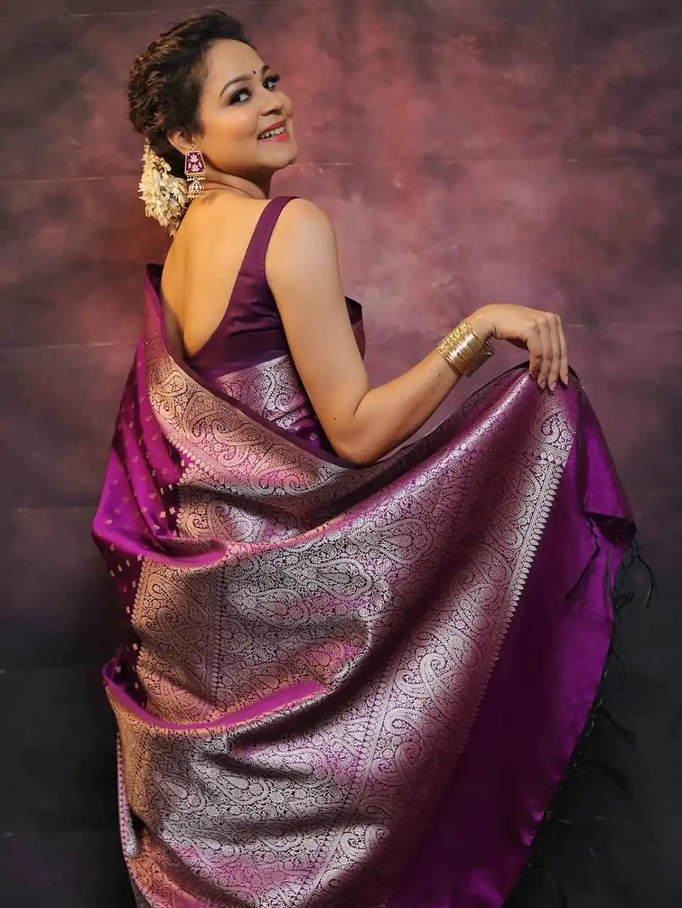 KPR 218 Purple in Soft Lichi Silk Lace Border & Lace Work Saree . Exclusive Offer ₹1349. Delivery 4-6 Working Days. Shop now. | Designer Sarees, Sarees, Bollywood Sarees, Creative Sarees, Embroidered Sarees, Ethnic Saree, Modern Digital sarees, Party Wear Sarees