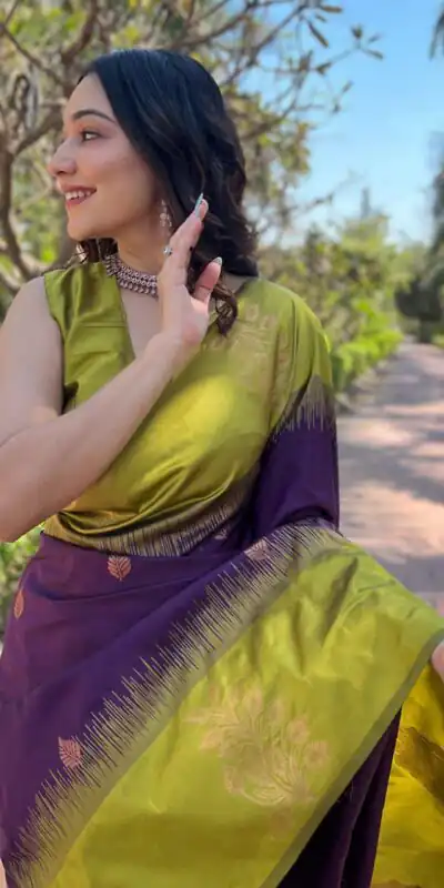 KPR 221 Purple Soft Lichi Silk Saree Perfect for Wedding, Party, Raksha Bandhan, Sangeet, Eid – . Get it for ₹1449. Delivery 4-6 Working Days. | Designer Sarees, Sarees, Bollywood Sarees, Creative Sarees, Embroidered Sarees, Ethnic Saree, Modern Digital sarees, Party Wear Sarees